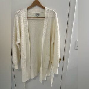 Evereve  Nico Wrap Cardigan Sweater in White Like New Condition! Size Large